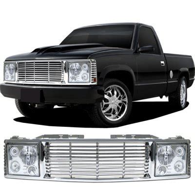 Dual 165MM Rectangular <b>Headlights</b> Stainless Steel Punch. . 1998 chevy silverado grille and headlight conversion